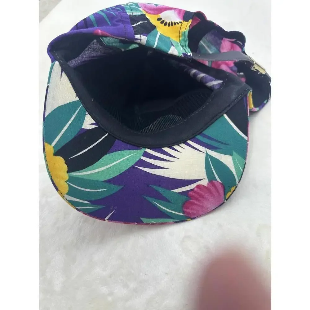 VTG Rare 1980s Coors Bicycle Classic Floral Strapback Hat Retro Cycling Hawaii